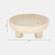 20760#10" Travertine Footed Bowl, Tan