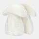 20777#S/2 6" Marble Mushroom Bookends, White
