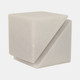 20822-02#4" Cut Marble Cube, White