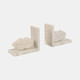 20823#S/2 5" Lips Marble Bookends, White
