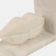 20823#S/2 5" Lips Marble Bookends, White