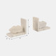20823#S/2 5" Lips Marble Bookends, White