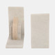 20825#S/2 6" Geometric Travertine & Marble Bookends, Mul