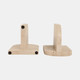 20826#S/2 6" Arched Travertine Bookends, Tan
