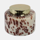 80378-01#7" 71 Oz Cinnamon Speckle Lidded Candle, Brown/gol