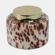 80378-01#7" 71 Oz Cinnamon Speckle Lidded Candle, Brown/gol