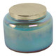 80380-02#5" 23 Oz Jasmine Luster Lidded Candle, Blue/gol