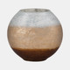 20873-01#10" Gold Ombre Round Vase, White/gold