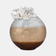 20873-01#10" Gold Ombre Round Vase, White/gold