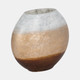 20873-01#10" Gold Ombre Round Vase, White/gold