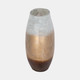 20873-01#10" Gold Ombre Round Vase, White/gold