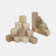 20839#S/2 6" Onyx Cube Pyramid Bookends, Tan