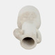 20852#19" Asymmetrical Eared Terracotta Vase, White