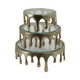 EV20877#S/3 9/12/14" Nevis Glass And Aluminum Risers