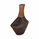 EV20943-02#12"kenai Large Wood And Metal Vase