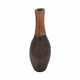 EV20943-02#12"kenai Large Wood And Metal Vase