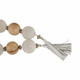 EV21085-07#56'' Bothelle Glass And Wood Garland W Lthr Tassel