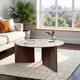 EV21148-01#39" Somerset Marble And Wood Coffee Table, Multi