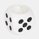 80387-01#4" 9 Oz Tobacco Dice Candle, White/black