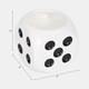 80387-01#4" 9 Oz Tobacco Dice Candle, White/black