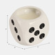 80387-02#5" 13 Oz Tobacco Dice Candle, White/black