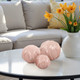 EV21141#S/3 4/5/6" Madison Pink Cer Deco Balls - Set Of 3