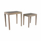 EV21158#S/2 18/22" Carver Travertine And Wood Accent Table