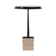 EV21195#26" Vesper Glass And Travertine Accent Table