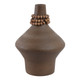 EV21199-01#12" Tutwell Small Vase With Wood Beads, Brwn