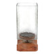 EV21201-02#13" Jarvie Lrge Wood & Glass Candle Hurricane,brwn
