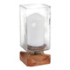 EV21201-02#13" Jarvie Lrge Wood & Glass Candle Hurricane,brwn