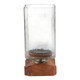 EV21201-02#13" Jarvie Lrge Wood & Glass Candle Hurricane,brwn