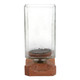 EV21201-02#13" Jarvie Lrge Wood & Glass Candle Hurricane,brwn