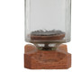 EV21201-02#13" Jarvie Lrge Wood & Glass Candle Hurricane,brwn