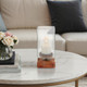 EV21201-02#13" Jarvie Lrge Wood & Glass Candle Hurricane,brwn
