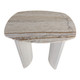 EV21206-01#24"catalina Travertine&fluted Wood Accent Table/kd