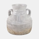 19008-07#Terracotta, 12" Triple Handle Jug, Reactive Glaze