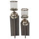 EV21263#S/2 15/19" Idabel Wood Candle Holders 