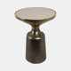 21318-01#20" Metal Accent Table White Marble Top, Multi