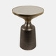 21318-01#20" Metal Accent Table White Marble Top, Multi