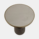 21318-01#20" Metal Accent Table White Marble Top, Multi