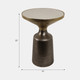 21318-01#20" Metal Accent Table White Marble Top, Multi