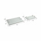 20046-04#S/2 12/16" Sparkly Geo Glass Trays, Silver