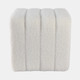 21348-01#16x16" Ridged Square Boucle Ottoman, White