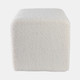 21348-01#16x16" Ridged Square Boucle Ottoman, White
