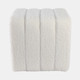 21348-01#16x16" Ridged Square Boucle Ottoman, White