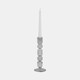 21351-01#10" Mixed Bubble Taper Candleholder, Smoke