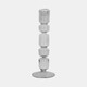 21351-01#10" Mixed Bubble Taper Candleholder, Smoke