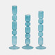 21352-03#14" Mixed Bubble Taper Candleholder, Blue