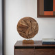 21362#24" Teak Wood Disc On Stand, Natural